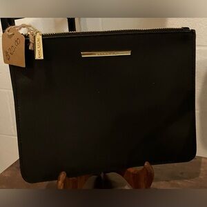 Anne Klein Black Clutch with Gold Accents
